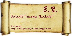 Botyánszky Niobé névjegykártya
